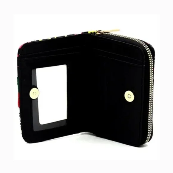 Pearl Queen Bee Graffiti Zip Around Bi-fold Wallet - Picture 3 of 3